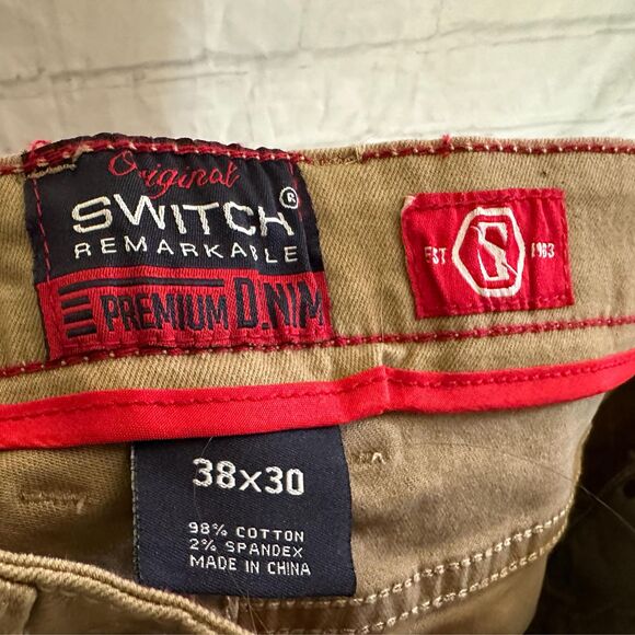 Switch Remarkable Men's Tan Denim Pants, Size 38x30, Pre-owned - Picture 4 of 5